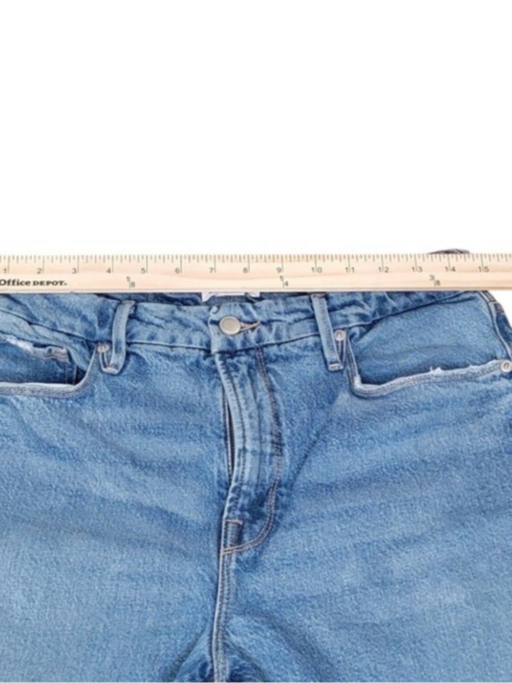 Good American Good Girlfriend High Rise Distressed Jeans Size 8/29 Light Wash - Picture 7 of 10